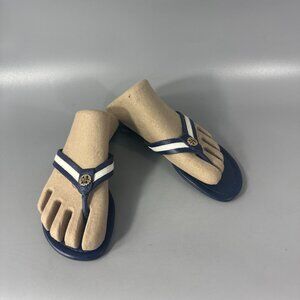 Tory Burch Navy Sea/White Maritime Sandals Sz 7.5 M